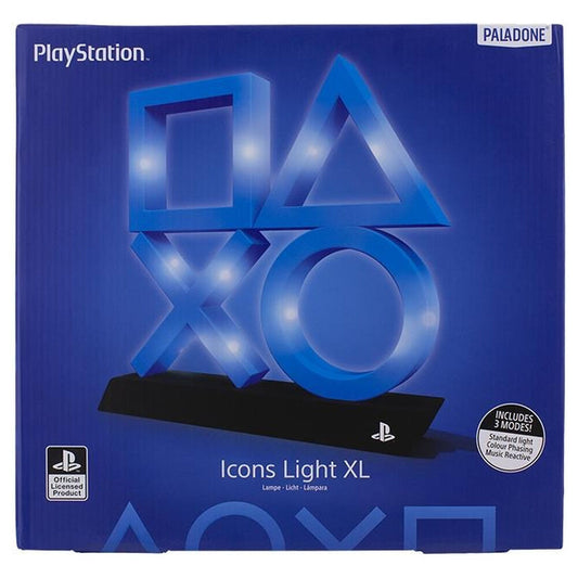 Lámpara Icon XL PlayStation PS5 azul con símbolos sobre base negra - 4