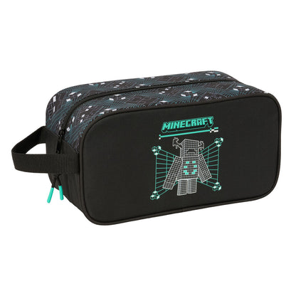 Zapatillero negro Minecraft Screen SAFTA con asa lateral