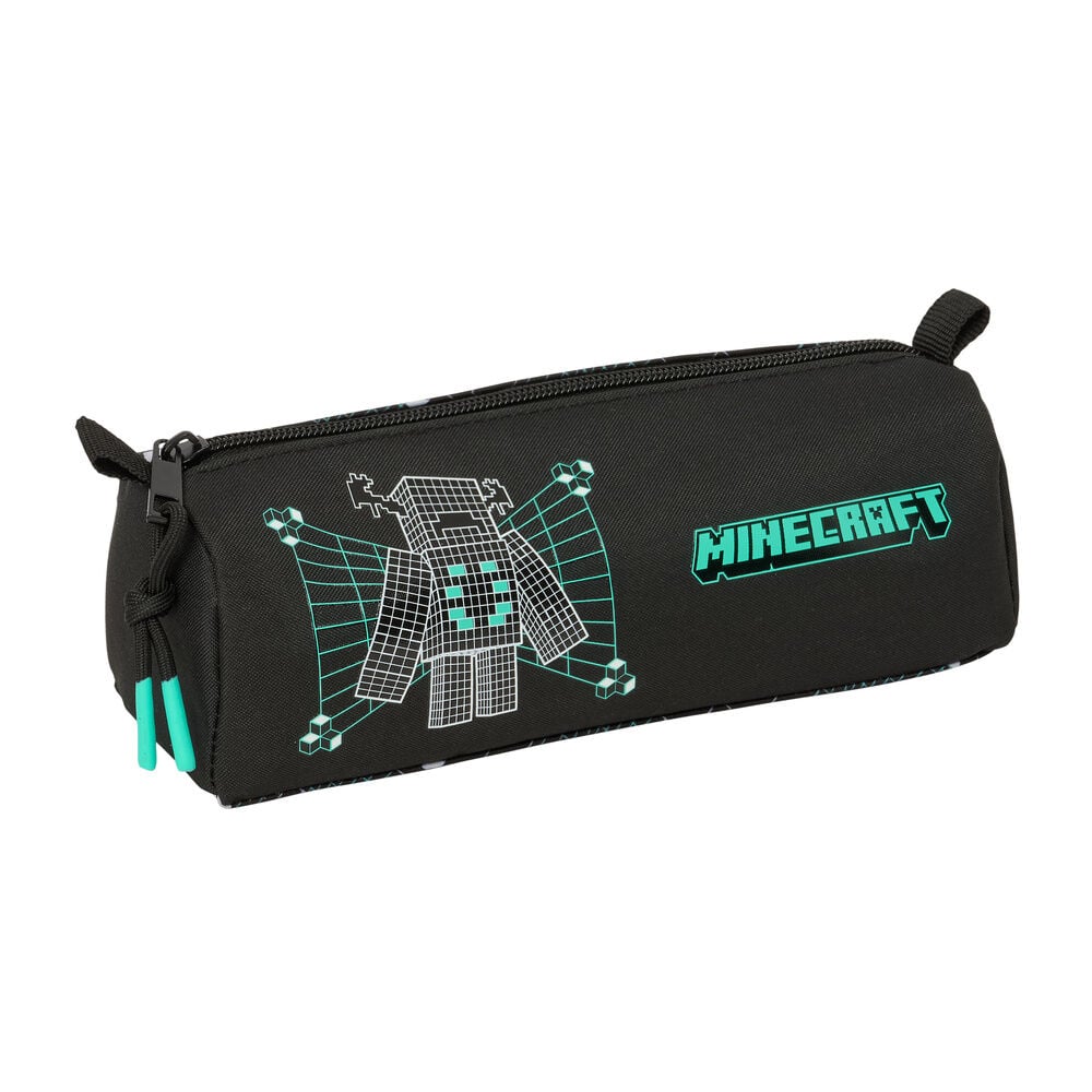 Portatodo negro Screen de Minecraft con cremallera y diseño pixelado