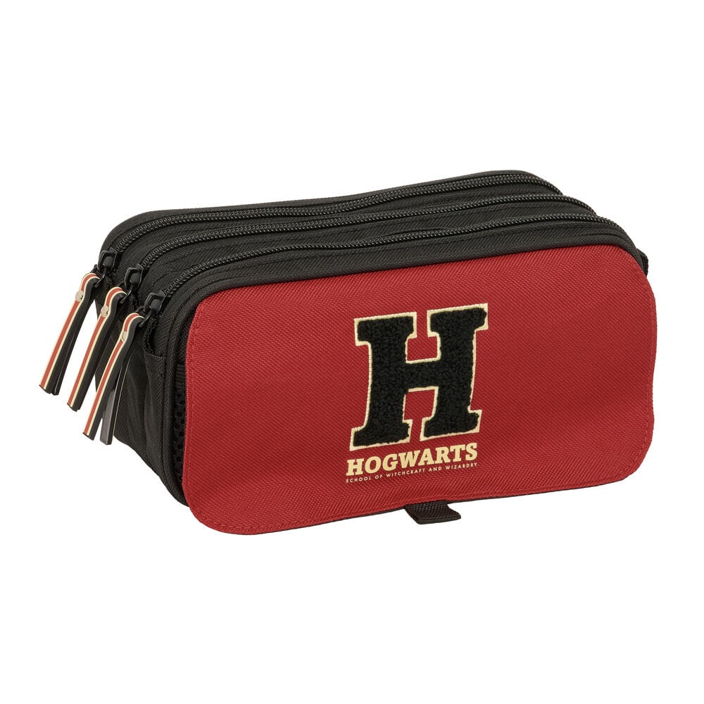 Portatodo triple rojo y negro de Hogwarts Harry Potter