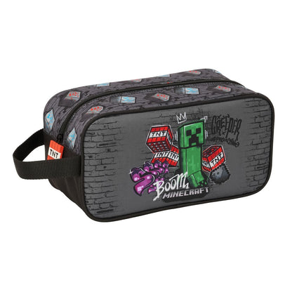 Zapatillero SAFTA de Minecraft con diseño graffiti, Creeper y bloques de TNT