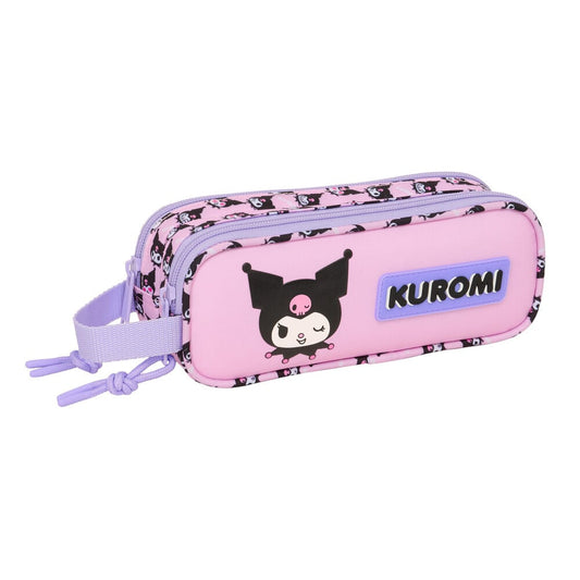 Portatodo doble Kuromi rosa y lila con asa lateral