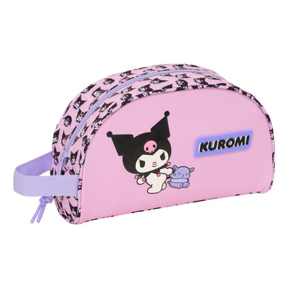 Neceser rosa de Kuromi con asa lateral y estampado
