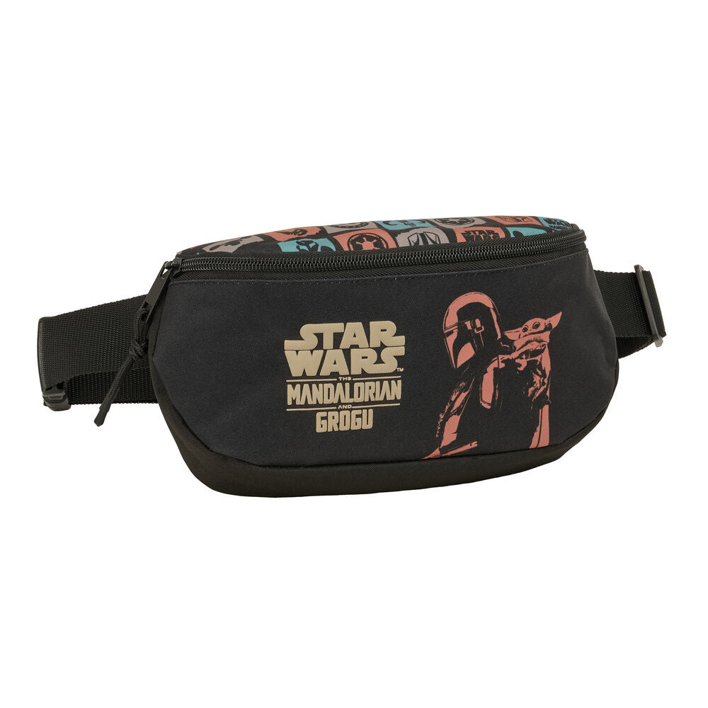 Riñonera negra de Star Wars con Mandalorian y Grogu