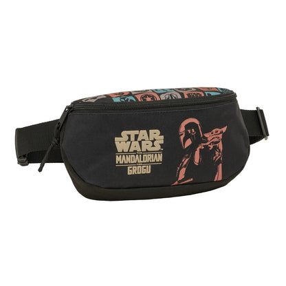 Riñonera negra de Star Wars con Mandalorian y Grogu