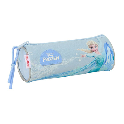 Portatodo cilíndrico azul de Frozen Disney con Elsa y tirador