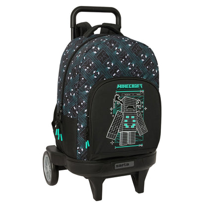 Trolley extraíble Minecraft Screen SAFTA negro con mochila y carro