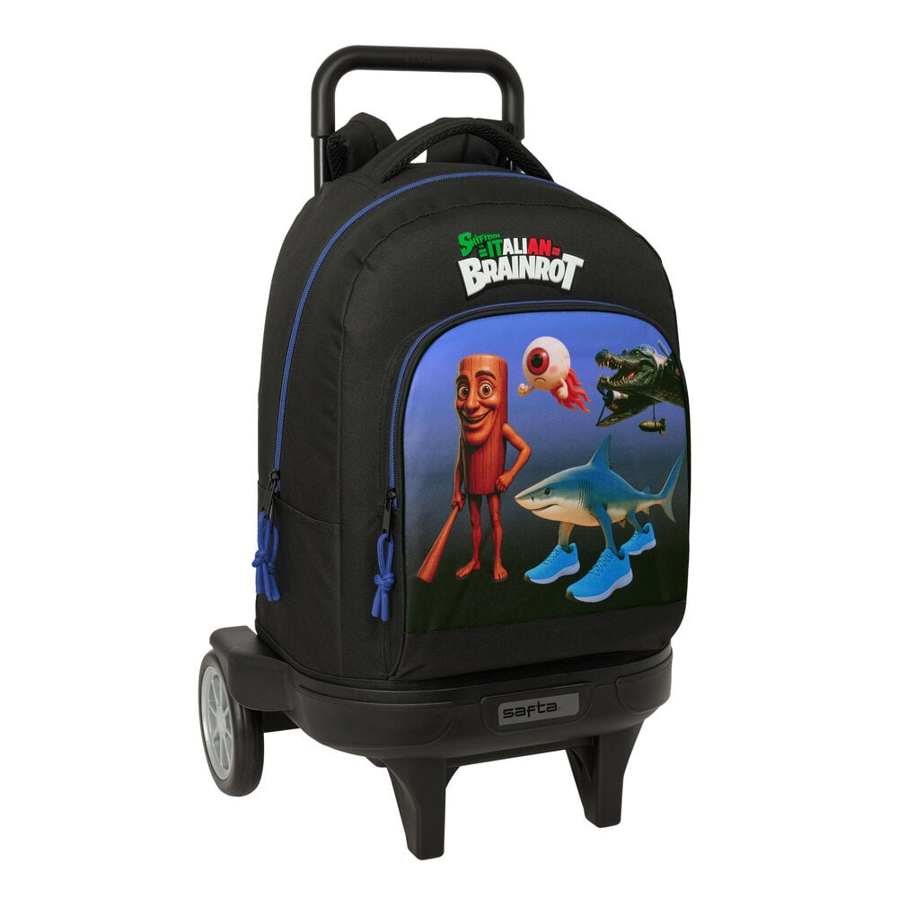 Trolley mochila extraíble SAFTA Italian Brainrot negro y azul