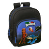 Mochila SAFTA Italian Brainrot negra y azul de 38 cm