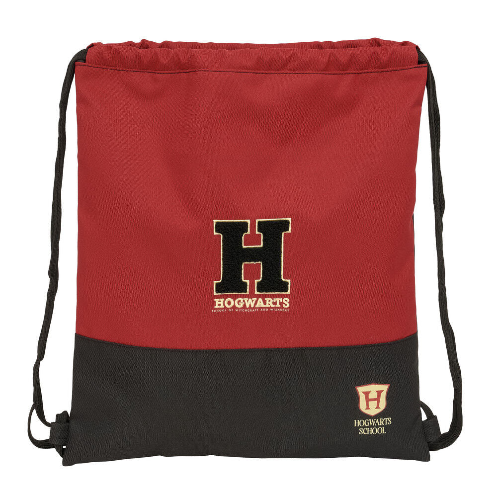 Saco Hogwarts Harry Potter rojo y negro con cordones