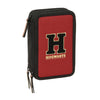 Plumier triple rojo y negro de Hogwarts Harry Potter con 37 piezas