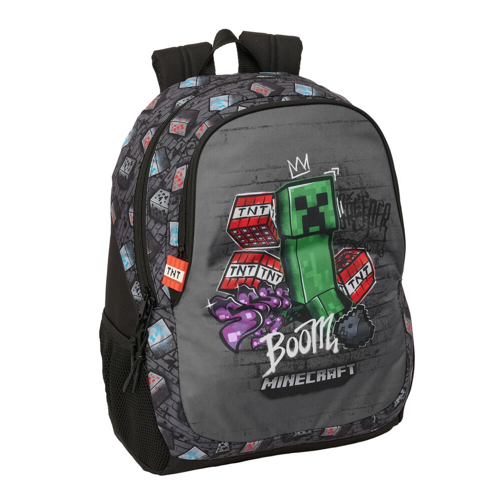 Mochila Minecraft Graffiti con Creeper y bloques de TNT