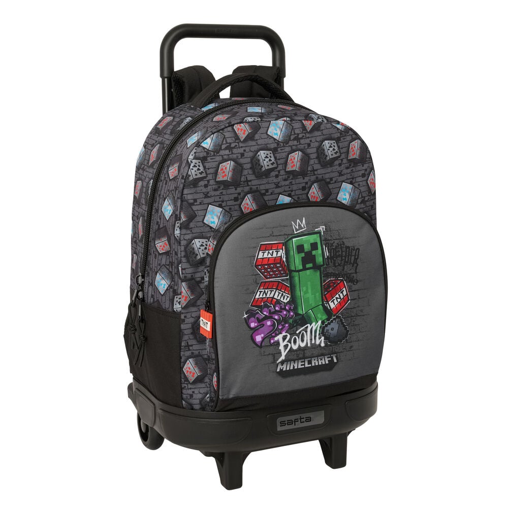 Trolley extraíble SAFTA Minecraft Graffiti con Creeper y bloques de TNT