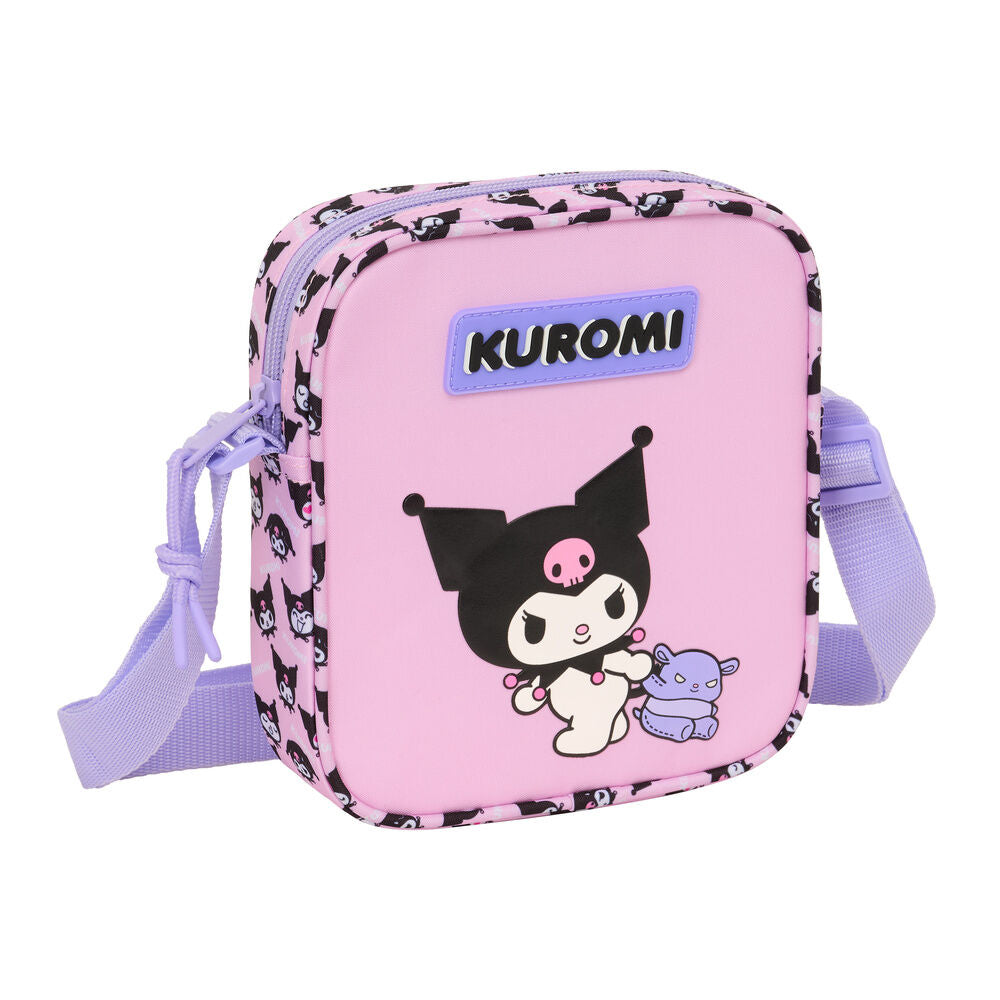 Bandolera rosa y lila de Kuromi Hello Kitty con correa ajustable