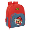 Mochila roja y azul de Super Mario con bolsillo frontal