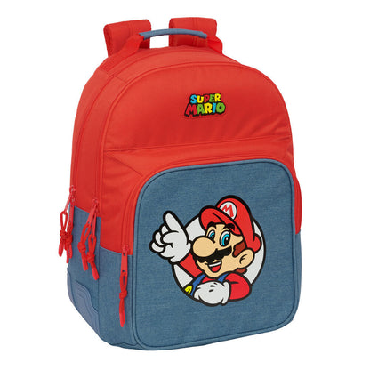 Mochila roja y azul de Super Mario de 42 cm