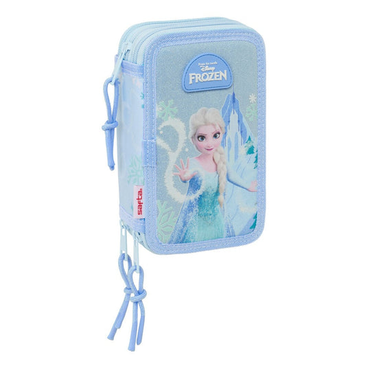 Portatodo triple Frozen Disney azul con imagen de Elsa
