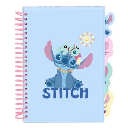 Cuaderno A5 azul de Stitch Disney con tapas duras y espiral