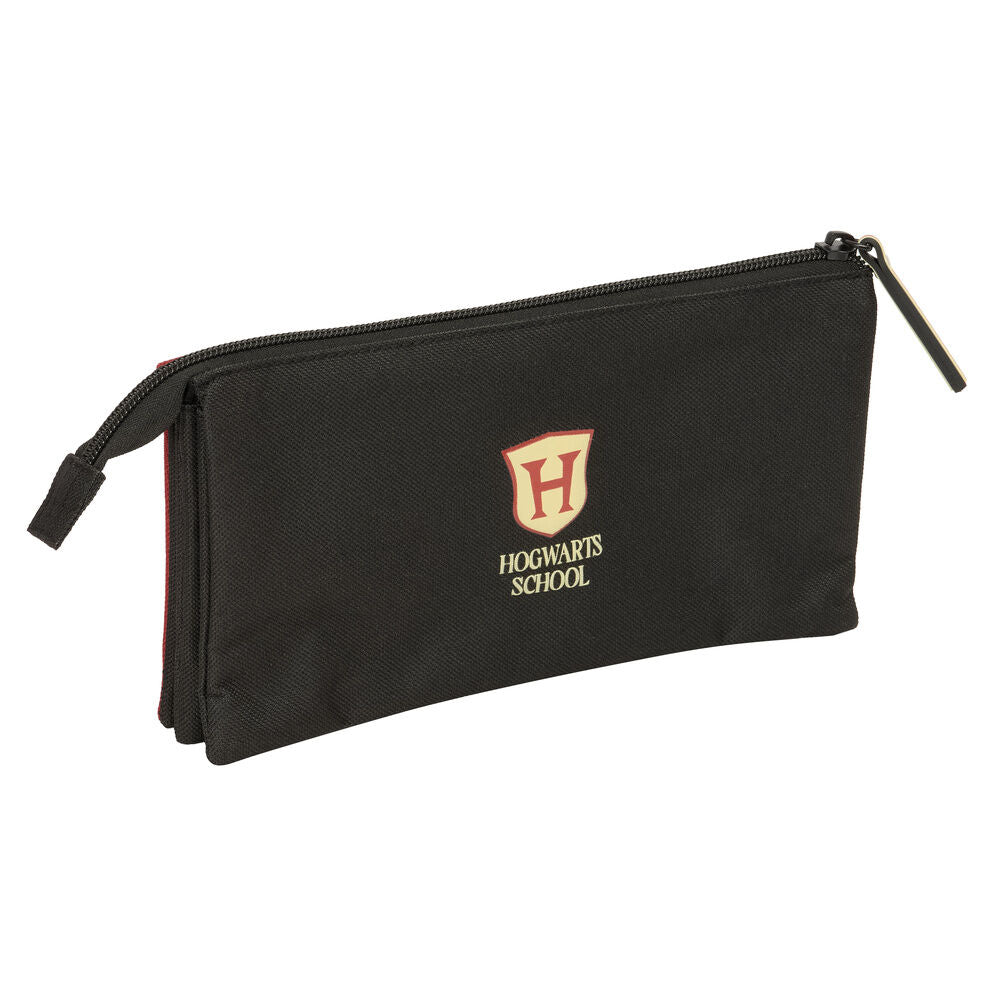 Portatodo triple rojo de Hogwarts Harry Potter con tres cremalleras - 2