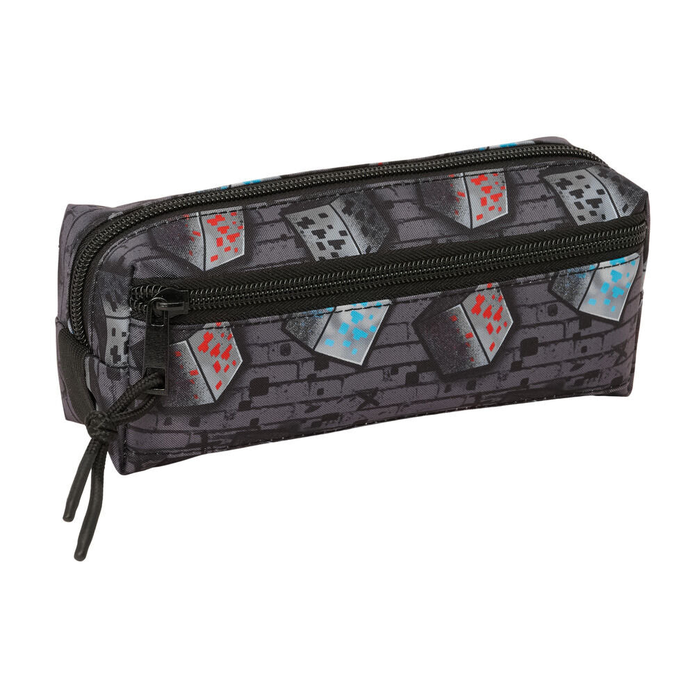 Portatodo triple Minecraft Graffiti SAFTA con tres cremalleras - 2