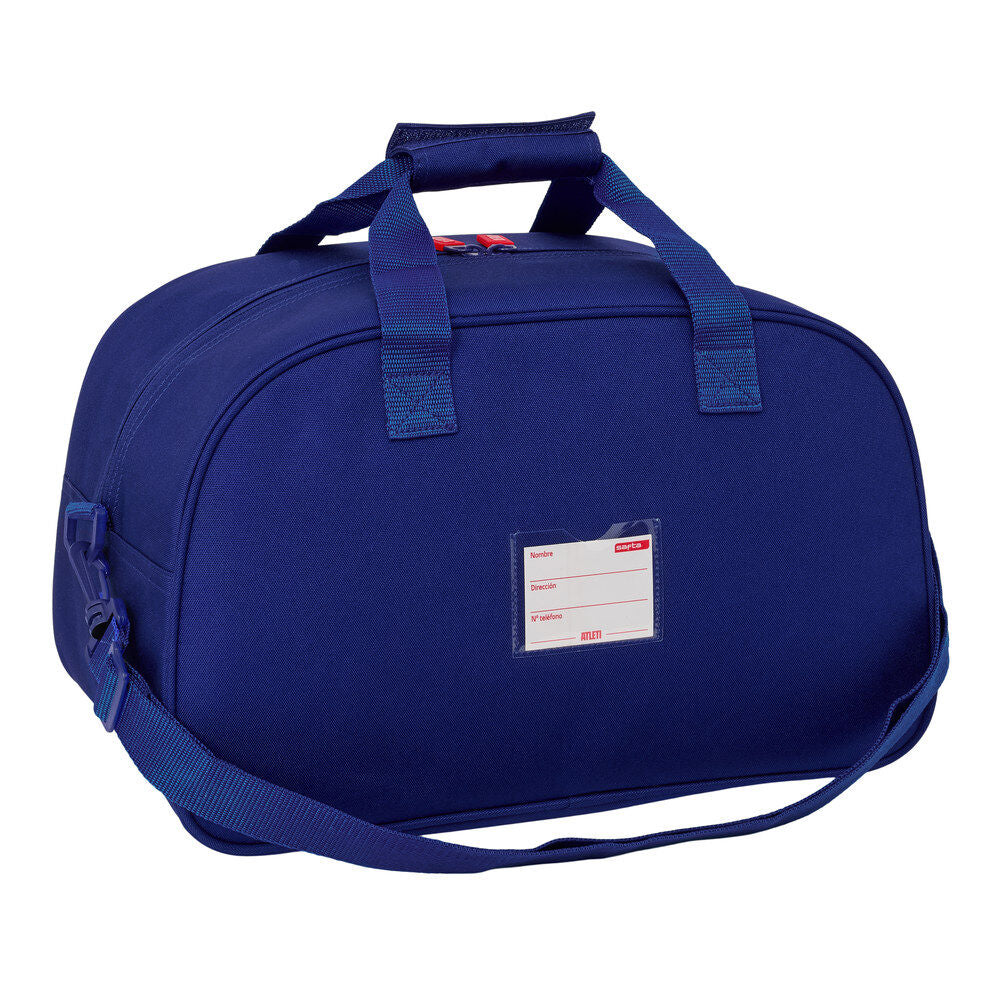 Bolsa de deporte azul marino del Atlético de Madrid con franjas rojas y blancas - 2