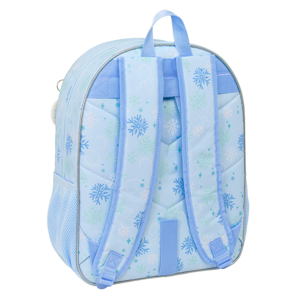 Mochila escolar azul de Frozen con Elsa y copos de nieve - 2