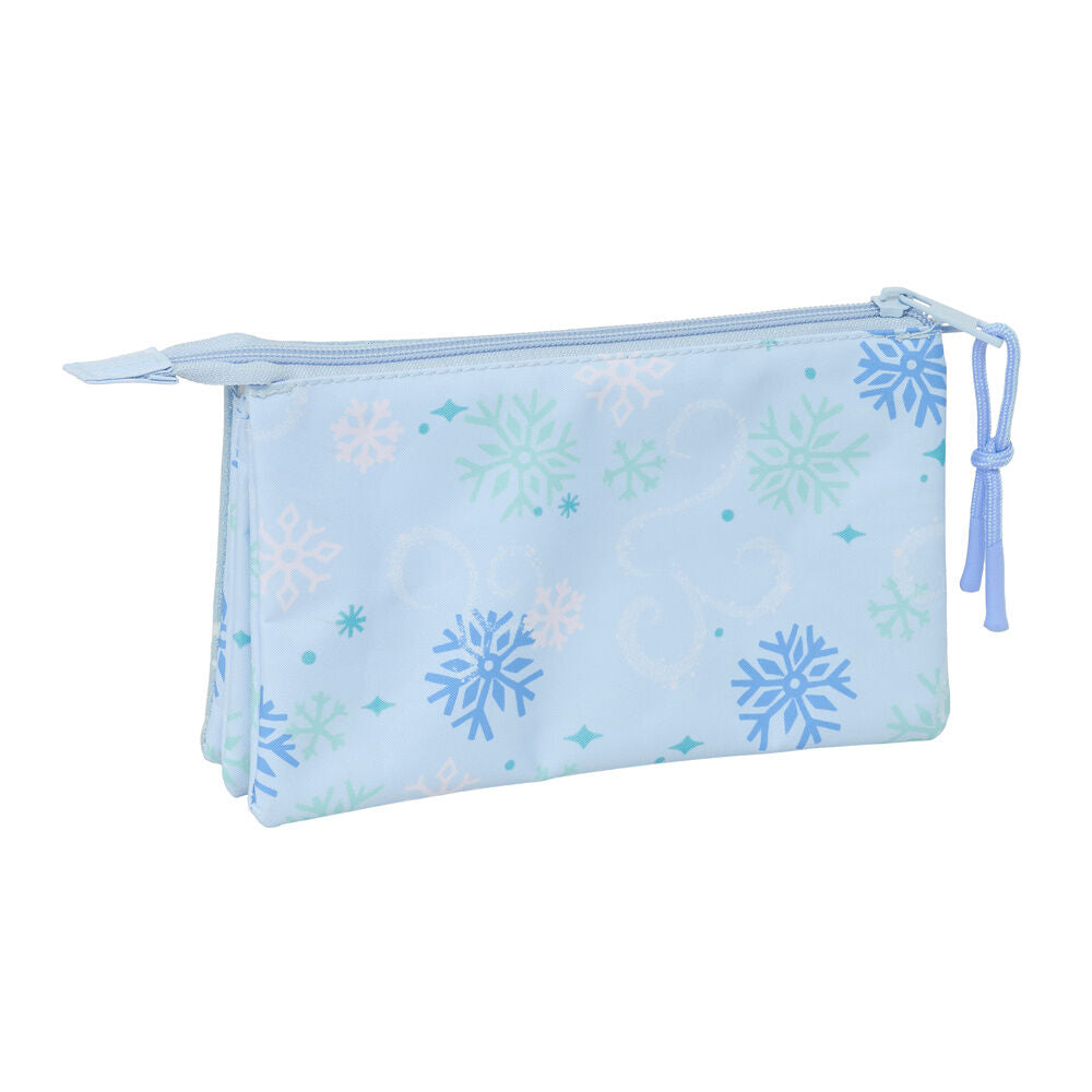 Portatodo triple Frozen Disney azul con Elsa y tres compartimentos - 2