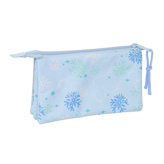 Portatodo triple Frozen Disney azul con Elsa y tres compartimentos - 2