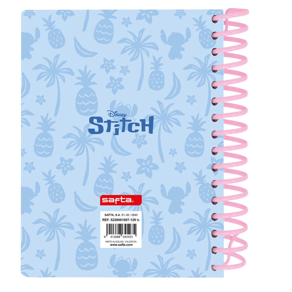 Cuaderno azul con anillas rosas y diseño de Stitch Disney - 2