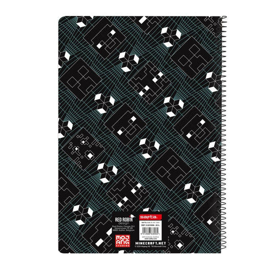 Cuaderno A4 de espiral Minecraft Screen con portada negra y personaje geométrico - 2