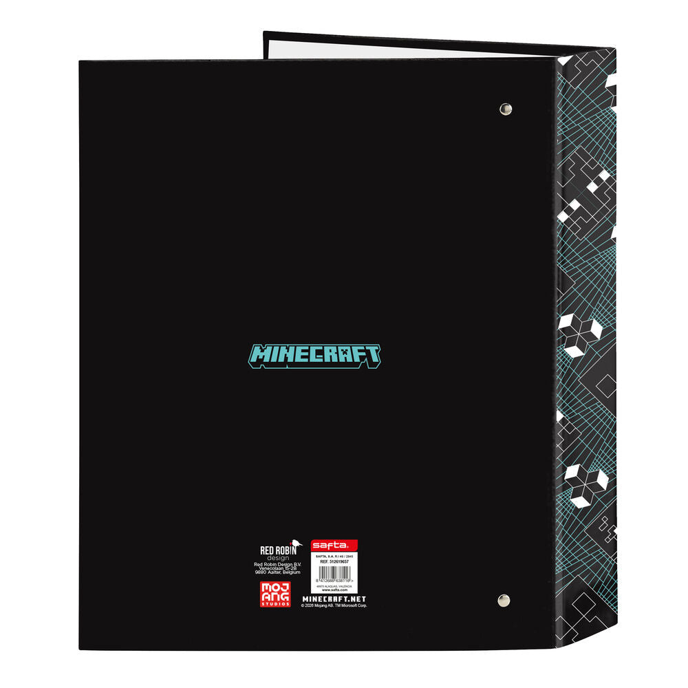 Carpeta A4 Minecraft Screen negra de 4 anillas - 2