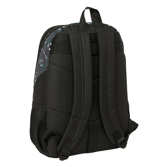Mochila SAFTA Minecraft negra de 44 cm con diseño pixelado - 2