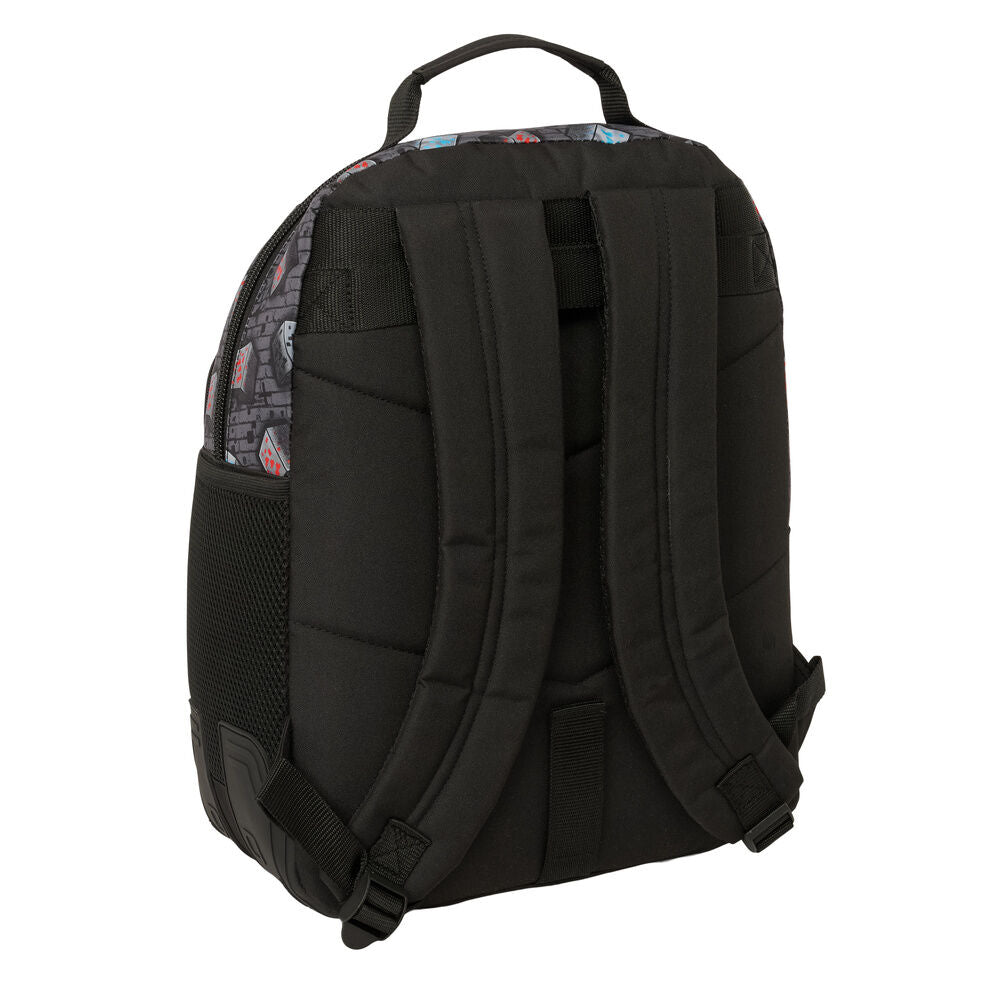 Mochila Minecraft Graffiti negra y gris con Creeper y TNT - 2