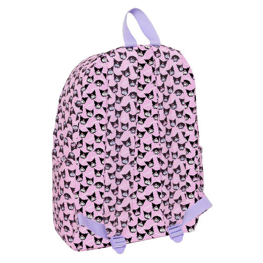 Mochila rosa Kuromi Hello Kitty con bolsillo frontal - 2