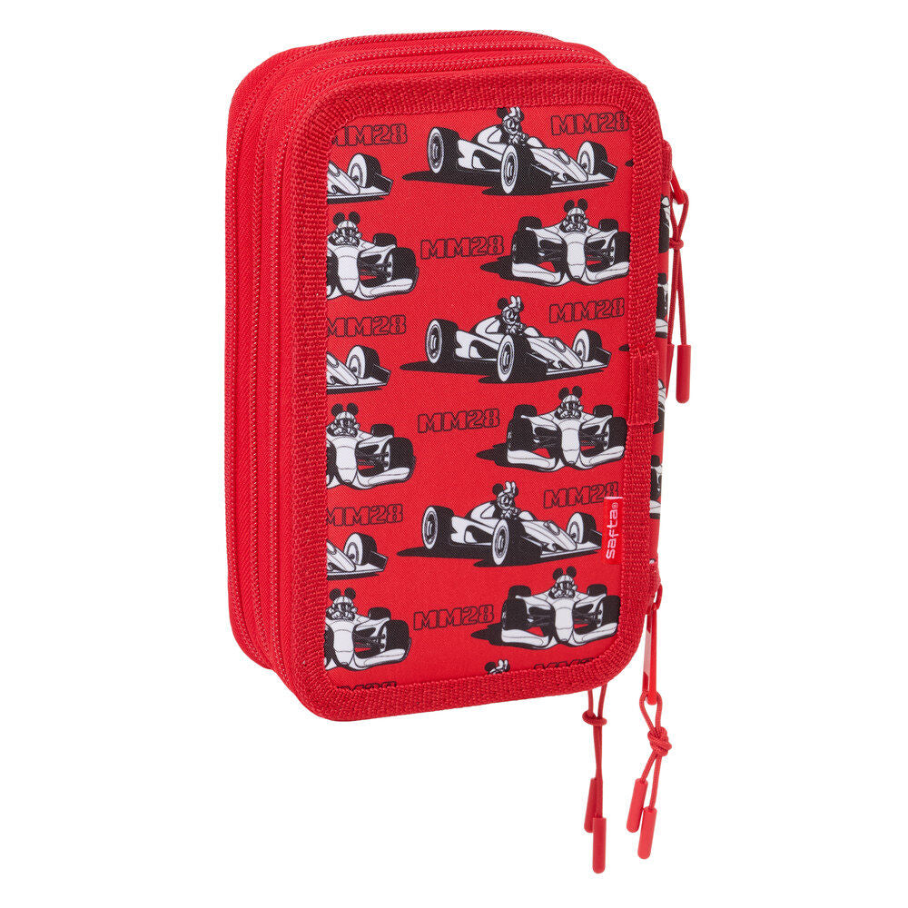 Plumier triple rojo de Mickey Mouse Disney con tres compartimentos - 2