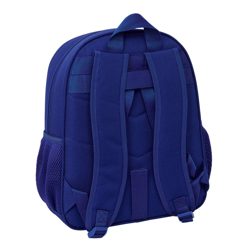 Mochila azul del Atlético de Madrid con franjas rojiblancas y escudo - 2