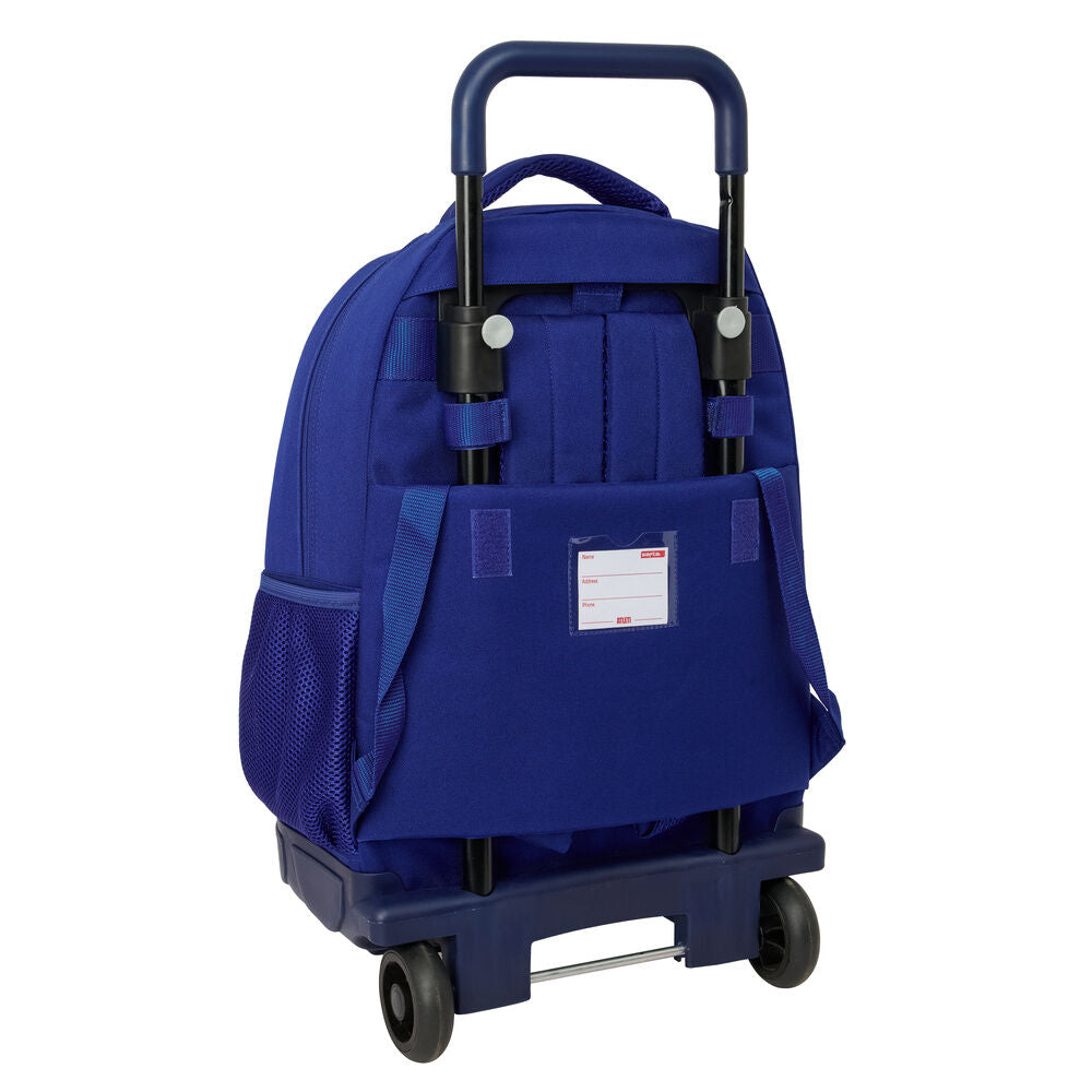 Trolley extraíble azul del Atlético de Madrid con mochila y ruedas - 2