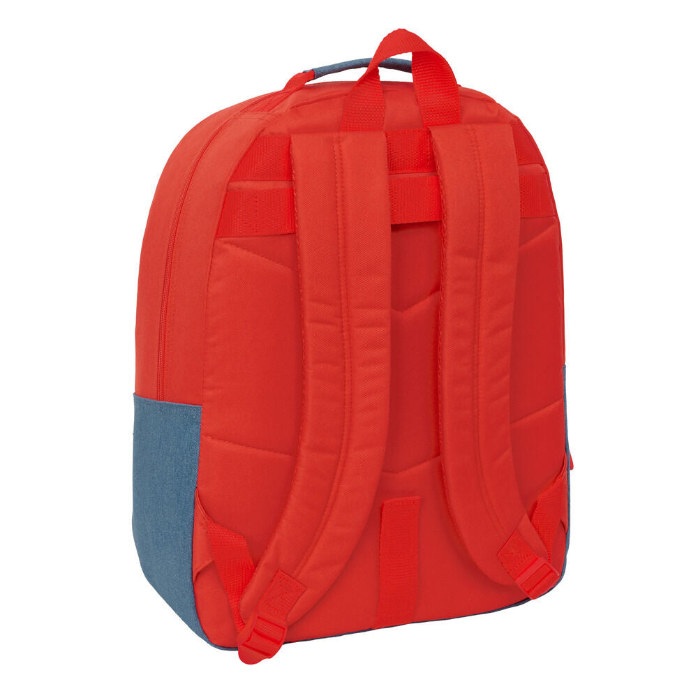 Mochila escolar roja y azul de Super Mario con bolsillo frontal - 2