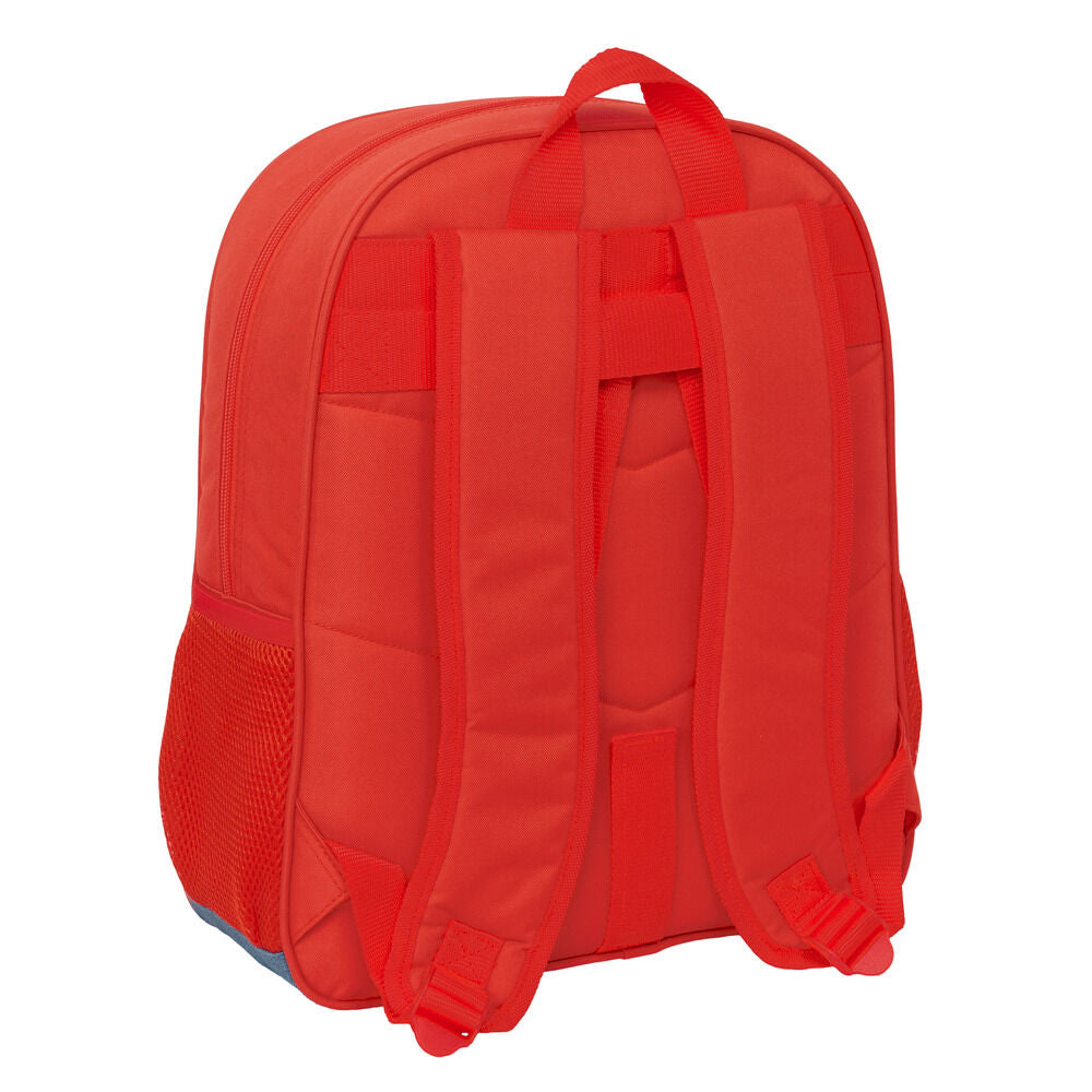 Mochila roja de Super Mario con bolsillo frontal azul - 2