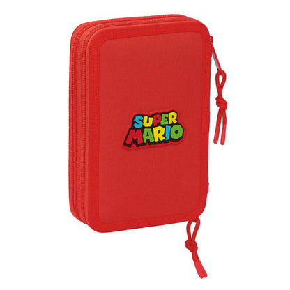 Plumier doble Super Mario Bros azul y rojo con dos compartimentos - 2