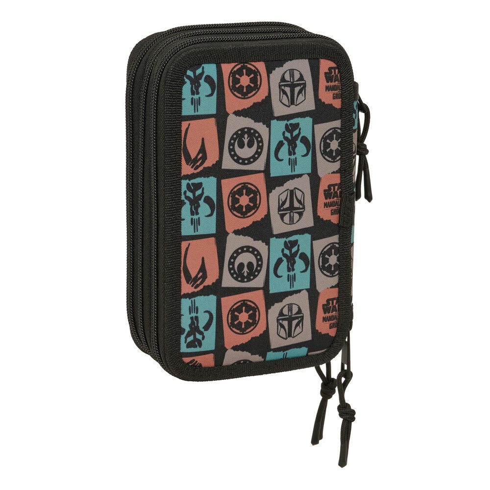Portatodo triple Star Wars Mandalorian y Grogu con material escolar - 2