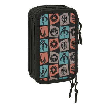Portatodo triple Star Wars Mandalorian y Grogu con material escolar - 2