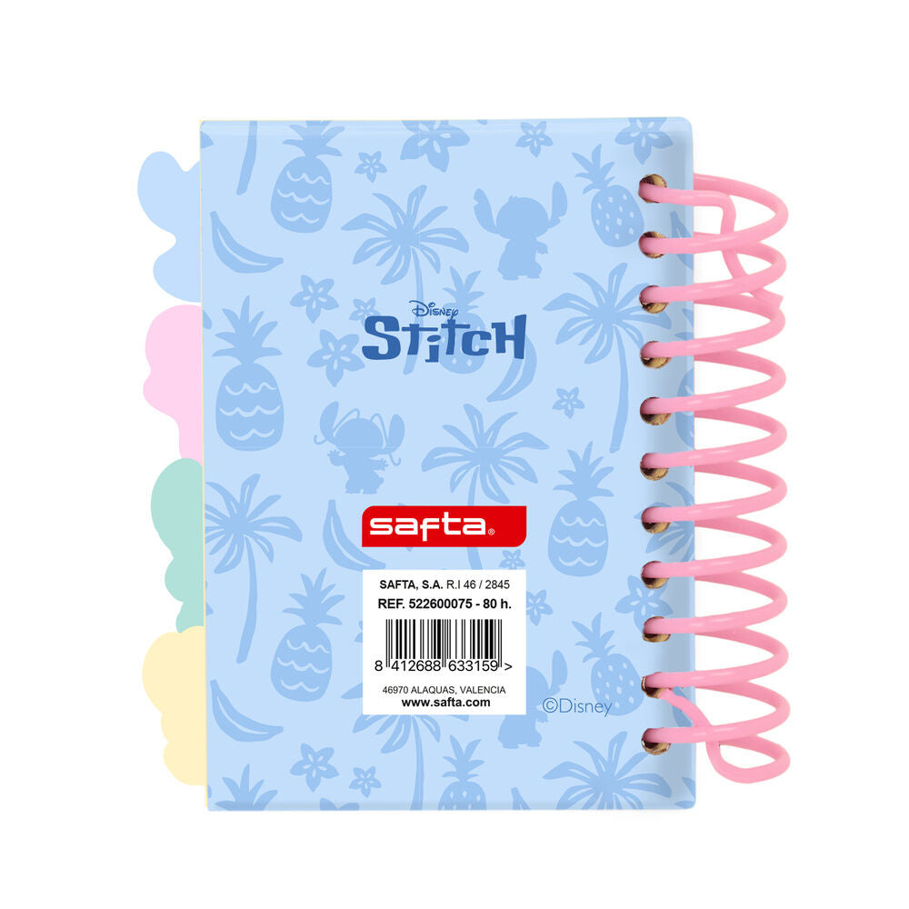 Cuaderno A7 Stitch Disney con tapas duras y espiral rosa - 2