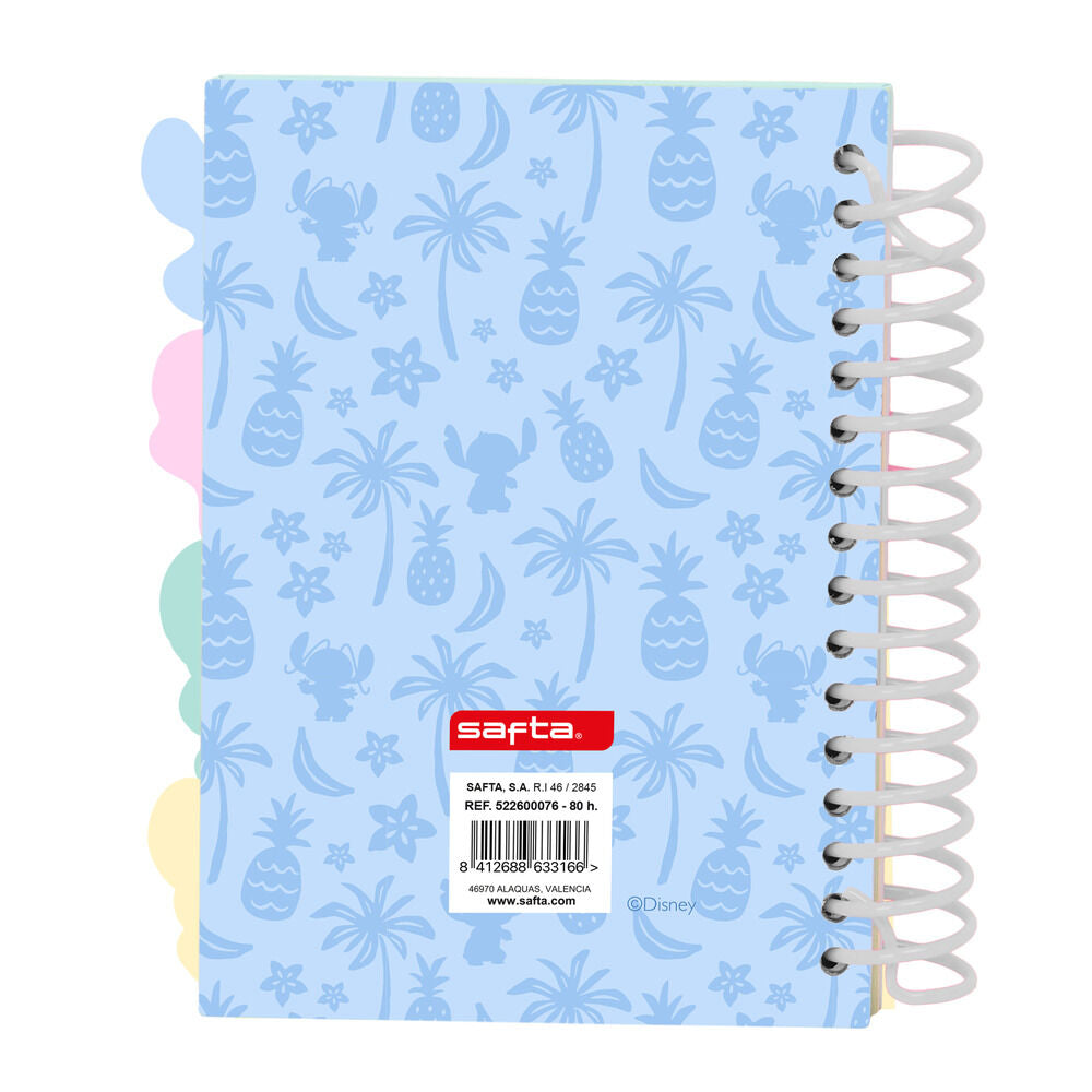 Cuaderno A6 azul de Stitch Disney con espiral rosa - 2