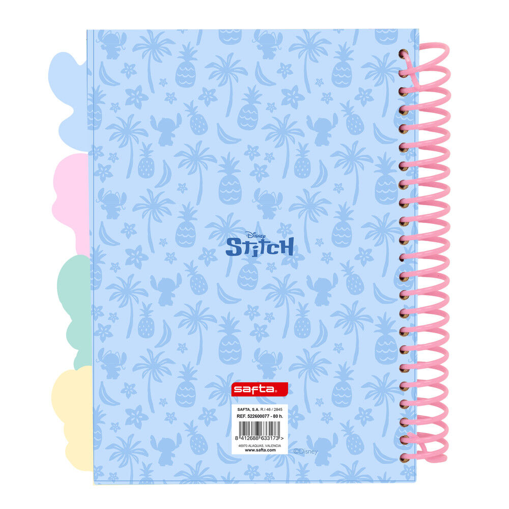 Cuaderno A5 azul de Stitch Disney con tapas duras y espiral - 2