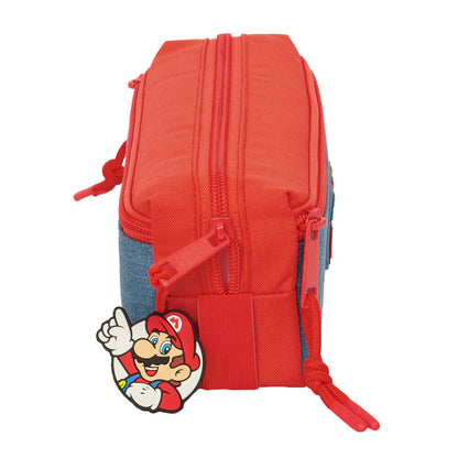 Portatodo triple Super Mario rojo y azul con tres compartimentos - 3