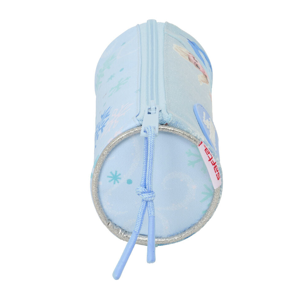 Portatodo cilíndrico azul de Frozen Disney con Elsa y tirador - 3