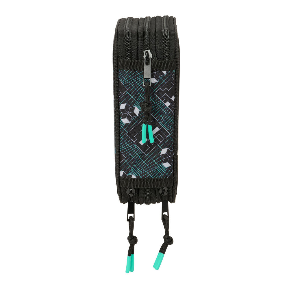 Plumier triple Minecraft negro con 37 piezas y tres compartimentos - 3