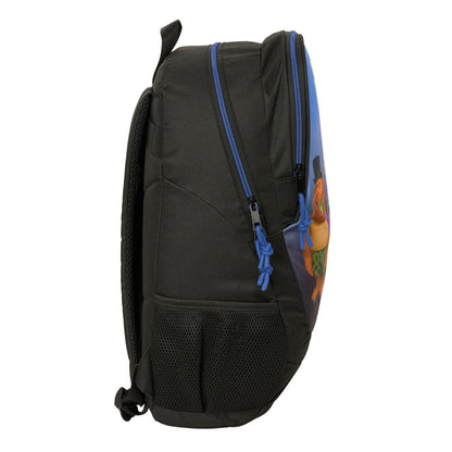 Mochila SAFTA Italian Brainrot negra y azul con personajes estampados - 3