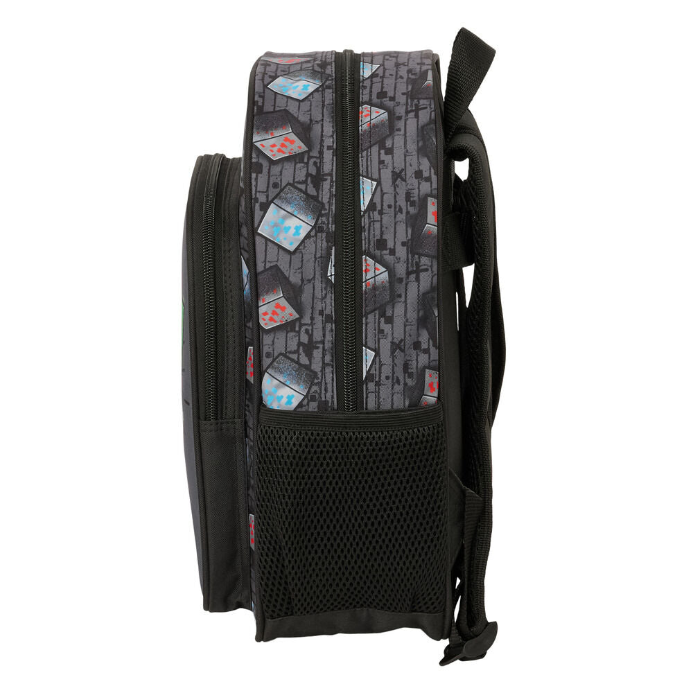 Mochila Minecraft Graffiti negra y gris de 34 cm - 3